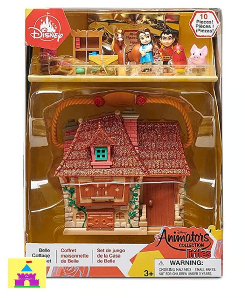 Disney My Figure 10 Pieces! Pièces I iPiezas! Belle Coffret Set de juego Cottage maisonnette de la Casa et de Belle de Belle Disney Animators COLLECTION littles WARNING: CHOKING HAZARD SMALL PARTS 3+ NOT FOR CHILDREN UNDER 3 YEARS