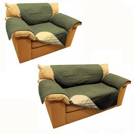 Kitcheniva - Reversible Quilted Microfiber Sofa Cover Furniture Protector for Pets Kids & Dogs Sofa Loveseat Sage - Olive