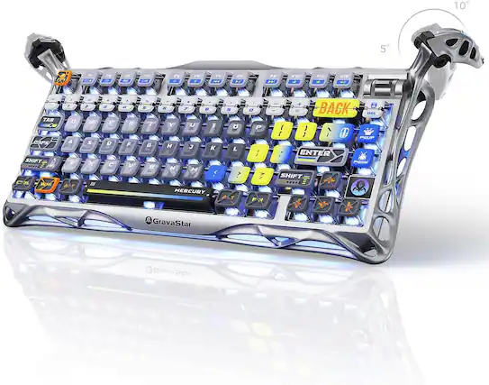 10 5 FI
72 3 F3 MA FO CH FB FE F7 FB F P FID - F1 4 FIZ 40 TAB O CAPS SHIFT CTRL WOWN 1 , a A Z AFT - 2 W S K u N l E D C R F V N 5 T G B A & - B 2 2 1 Y U I O H J L N M < ? MERCURY MT I O P 7 F + = BACK ENIL I PEUP ENTER PEON SHIFT .......
GravaStar GravaStar