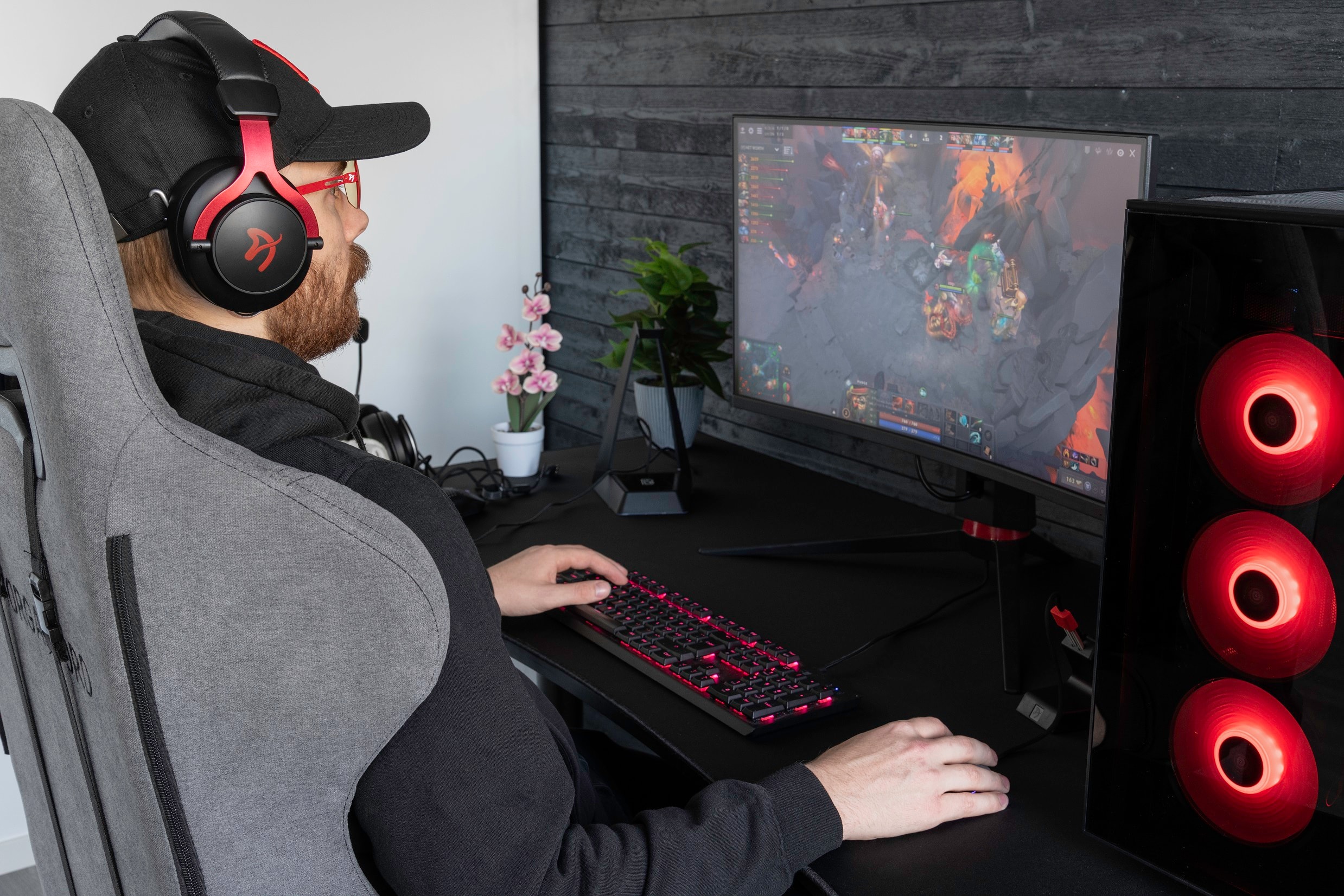 Alt View 15. Arozzi - Arena Moto Motorized Desk - Black.