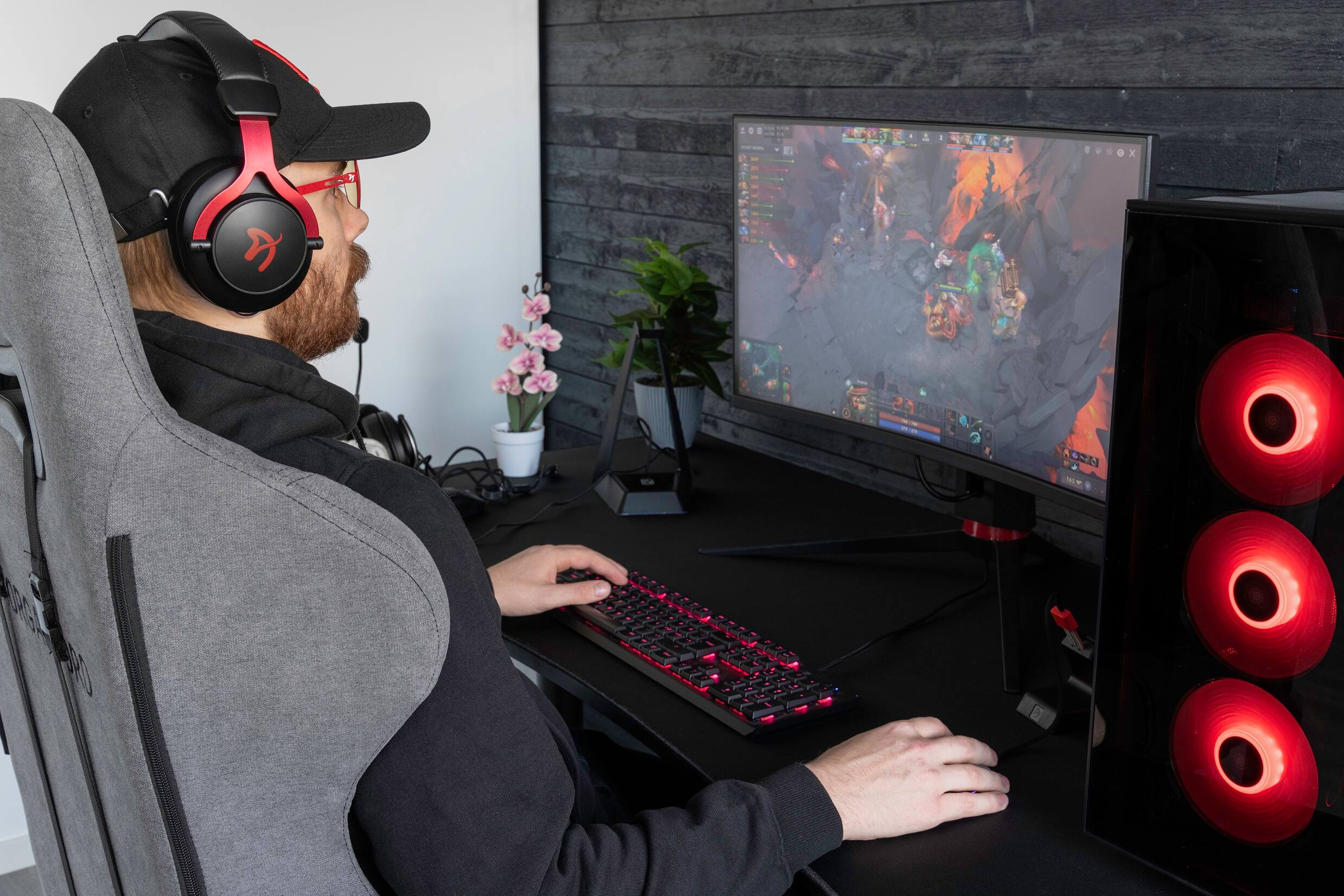 Alt View 15. Arozzi - Arena Moto Motorized Desk - Black.