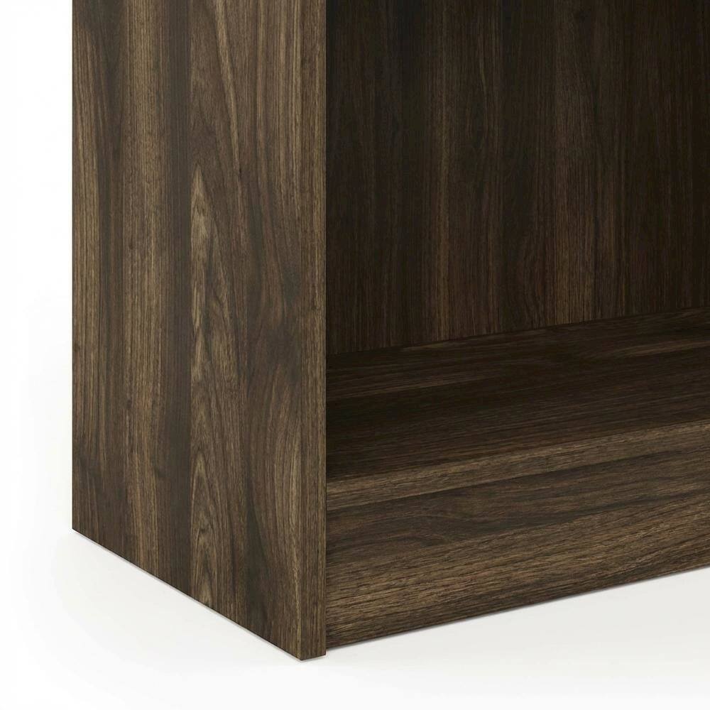 Alt View 2. FurniFact - Wooden 4-Tier Open Shelf with Ample Storage in Walnut Finish - Columbia Walnut.