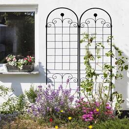 Loheer - 7.2 x 1.6 ft 4 Pack Metal Garden Trellis - Rustproof Outdoor Plant Support