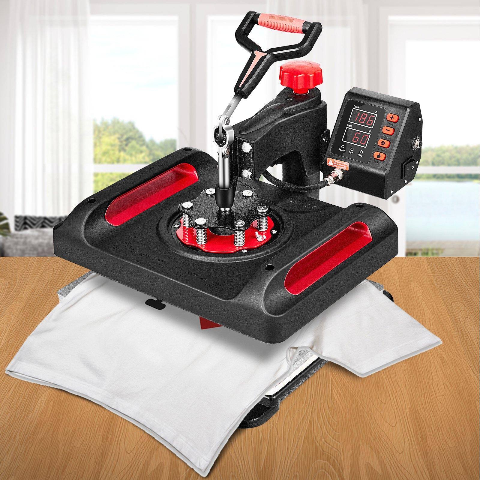Alt View 7. Glintex - 12"x15" 11-in-1 Heat Press Machine, 360° Swing-Away Dual-Tube Heating, Sublimation for Shirts/Hats/Mugs/Plates.