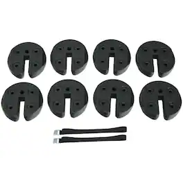 Mondawe - 8 pieces Weight Plates Patio Canopy Tent Gazebo Shade Umbrella Water Filled - Black
