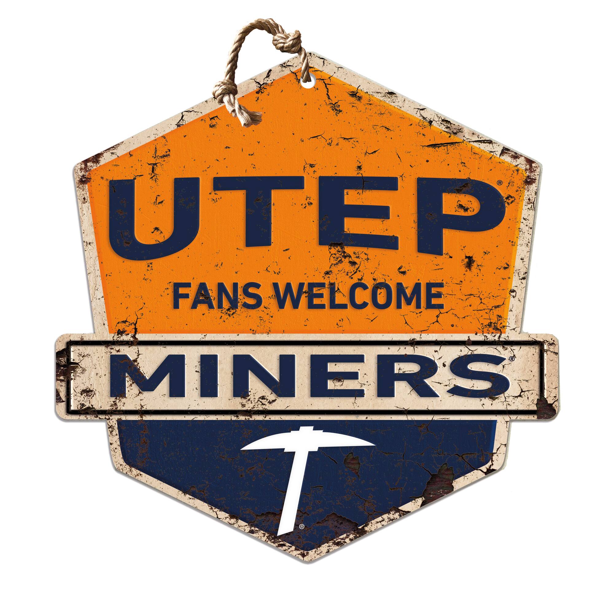 UTEP Miners 20'' x 20'' Fans Welcome Badge Sign