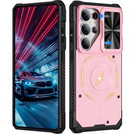 UUCOVER - Magnetic Case for Samsung Galaxy S26 Ultra,Shockproof TPU+PC Case Compatible with Mag Safe Rugged Sliding Lens Cover - Pink