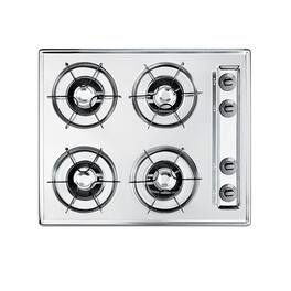 SUMMIT - 24" Wide 4-Burner Gas Cooktop - Silver