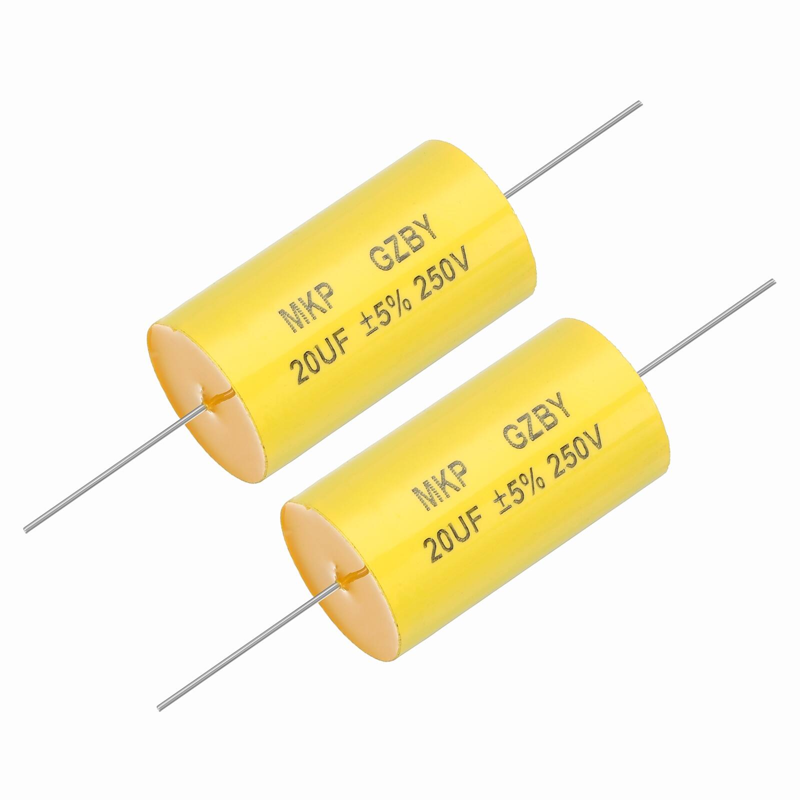 Unique Bargains - 2pcs 20uf Frequency Divider Capacitor, 250V Axial Audio Speaker Crossover MKP Film Capacitor - Yellow price history on PriceWatchPro