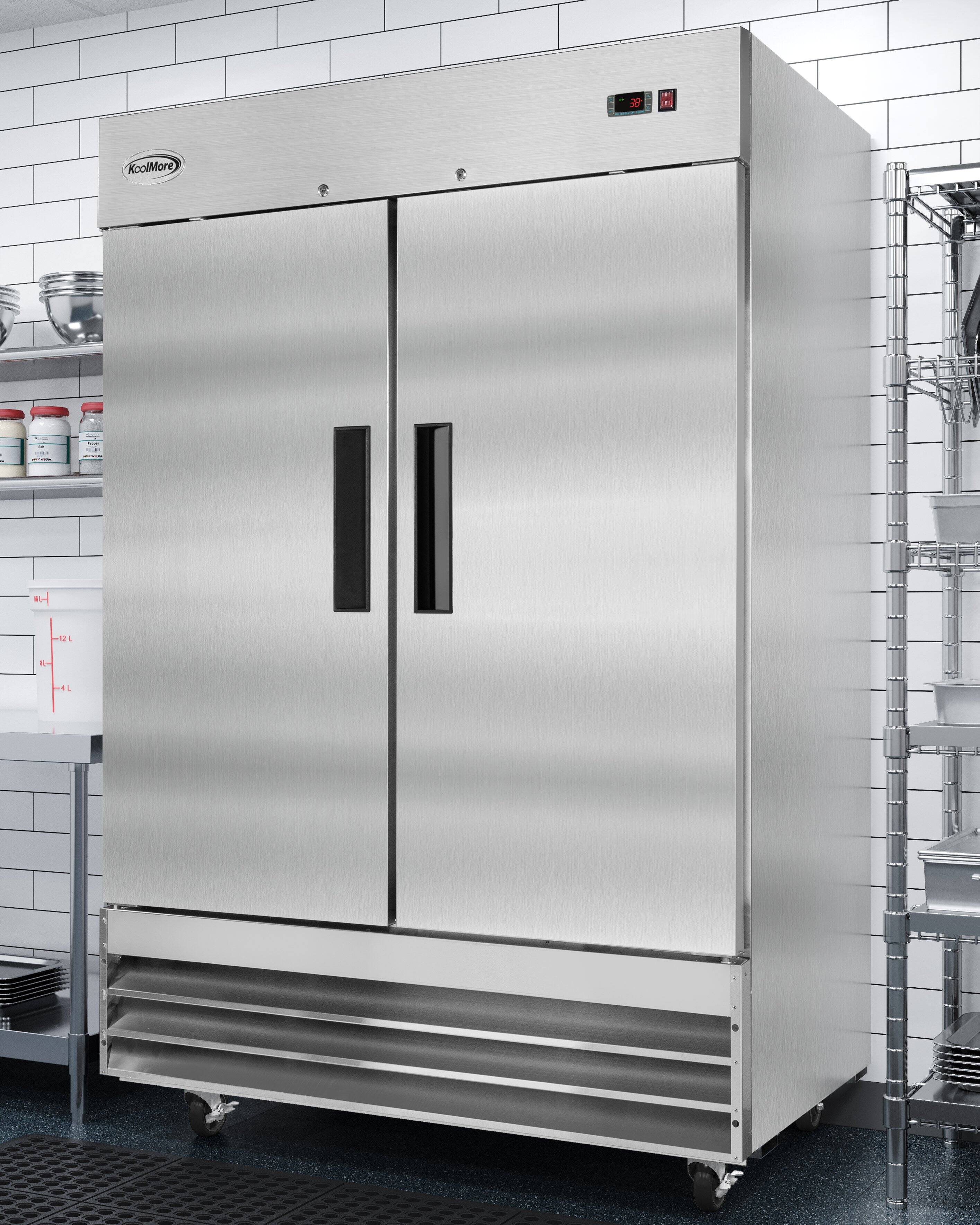 Alt View 5. Koolmore - 54 in. Two-Door Reach-In Freezer 47 cu ft. RIF-2D-SS - Stainless steel.