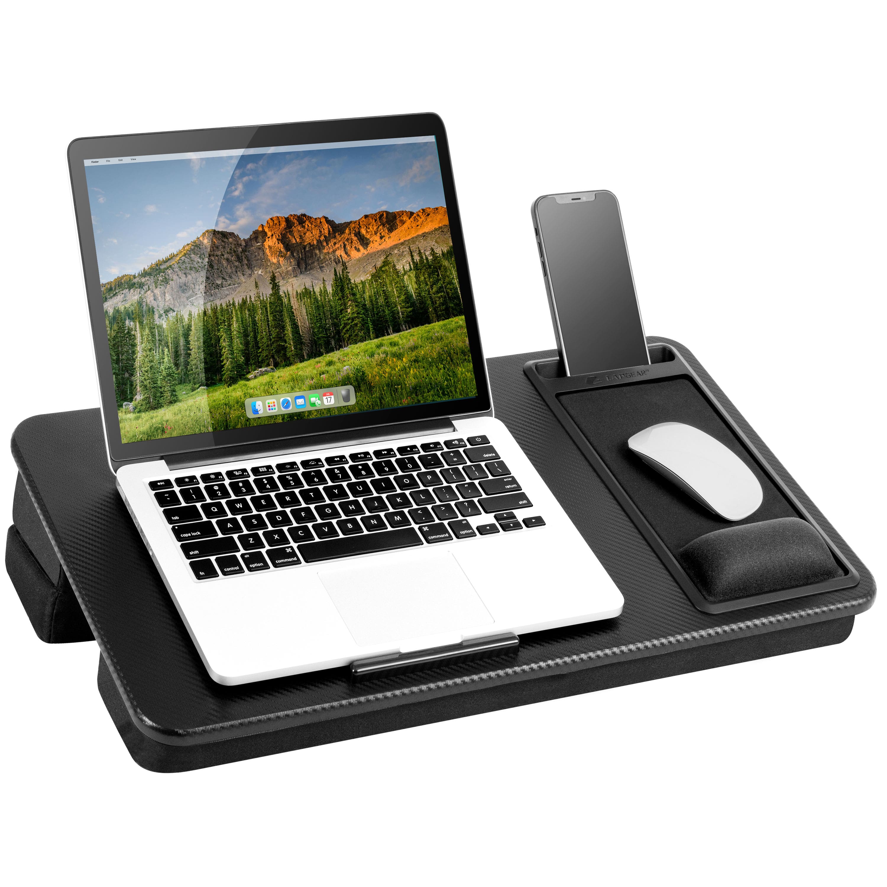 LapGear - Elevation Pro Lap Desk (Fits up to 17" Laptop) - Black Carbon - Front_Zoom
