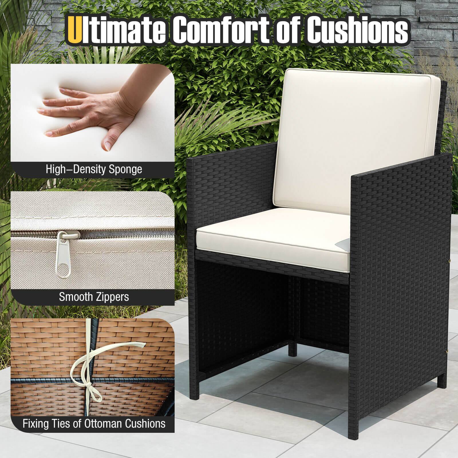 Ultimate Comfort of Cushions
High-Density Sponge
Smooth Zippers
Fixing Ties of Ottoman Cushions
