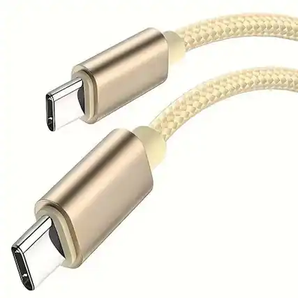 Front. Kitcheniva - Premium USB-C to USB-C Fast Charging Data Sync Charger Cable Cord 10Ft Gold - Gold.