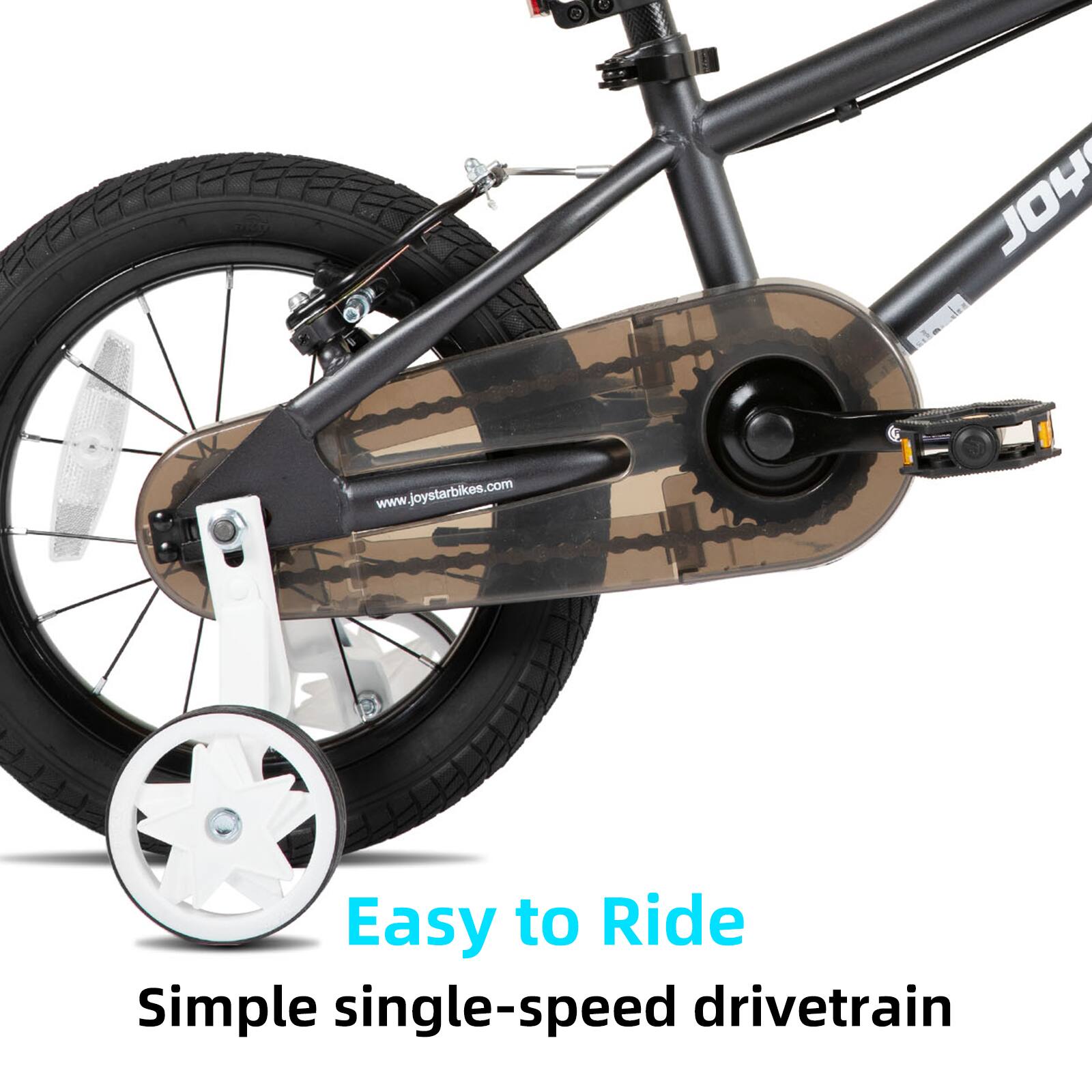 JO4 www.joystarbikes.com  
Easy to Ride  
Simple single-speed drivetrain