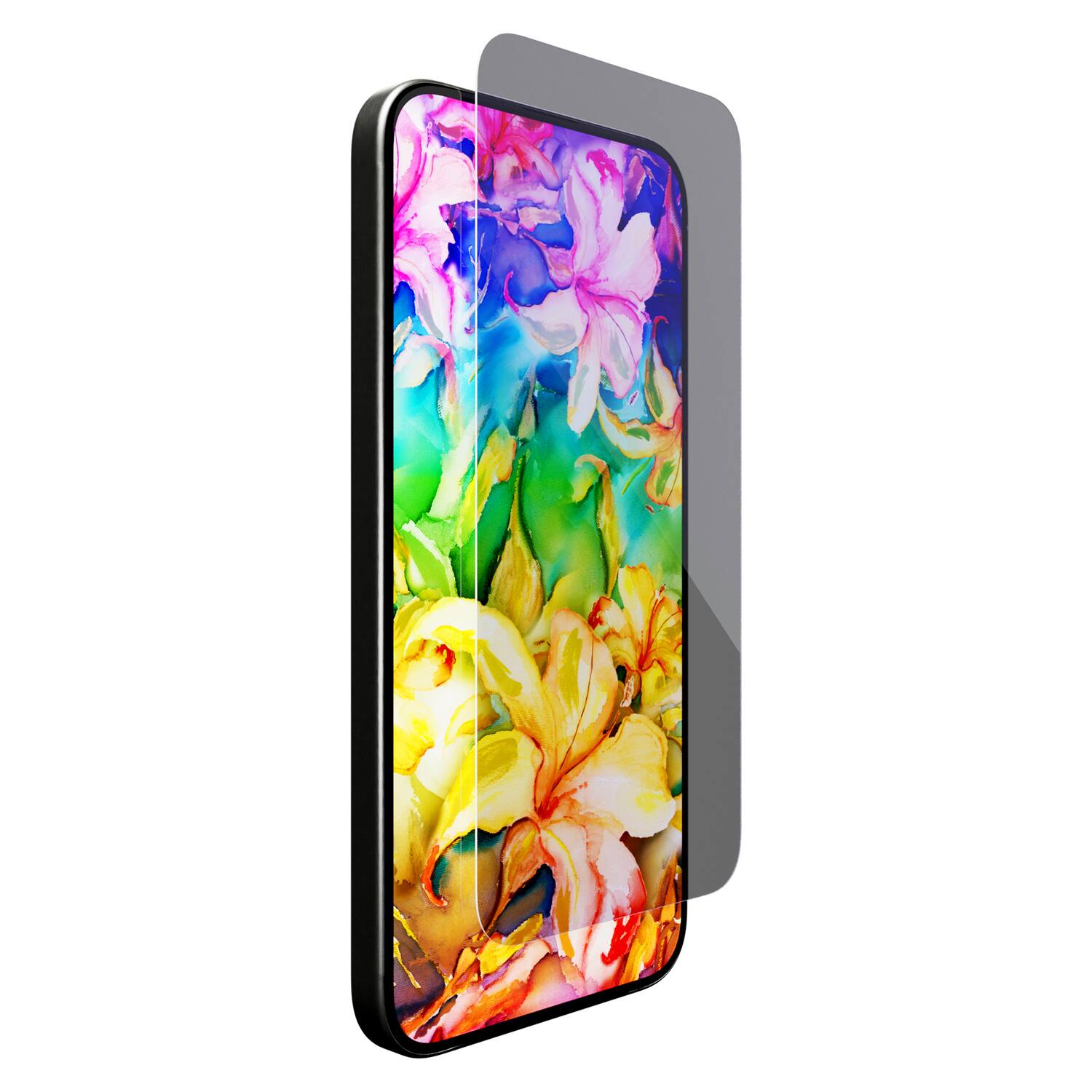 Angle. Cellhelmet - Cellhelmet St-107-c100 Tempered Glass Screen Protector With $100 Coverage (iphone 16 Pro Max) - clear.