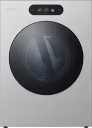 LG - SIGNATURE 9.0 Cu. Ft. Stackable Smart Electric Dryer with Steam and AI Sensor Dry - Brushed Platinum Steel - Front_Zoom