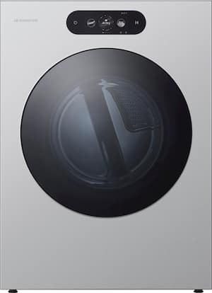 LG - SIGNATURE 9.0 Cu. Ft. Stackable Smart Electric Dryer with Steam and AI Sensor Dry - Brushed Platinum Steel