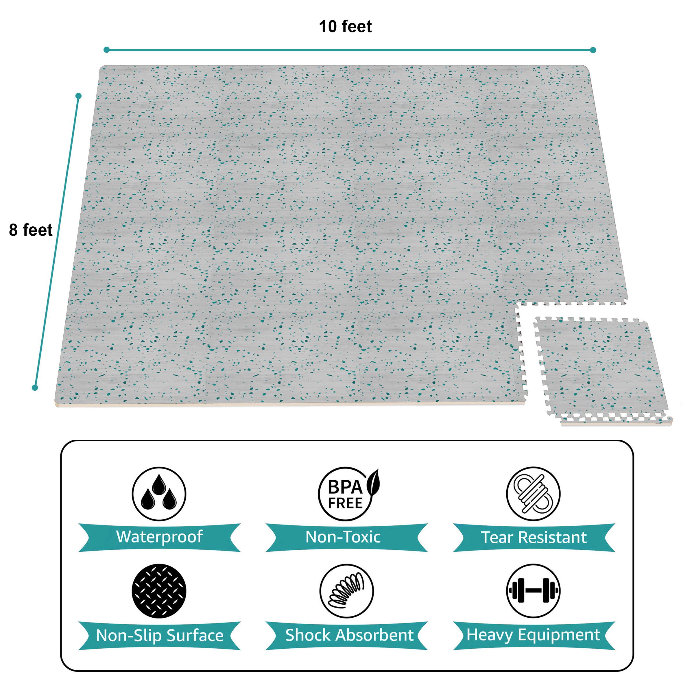 10 feet x 8 feet  
BPA FREE  
Waterproof  
Non-Toxic  
Tear Resistant  
Non-Slip Surface  
Shock Absorbent  
Heavy Equipment