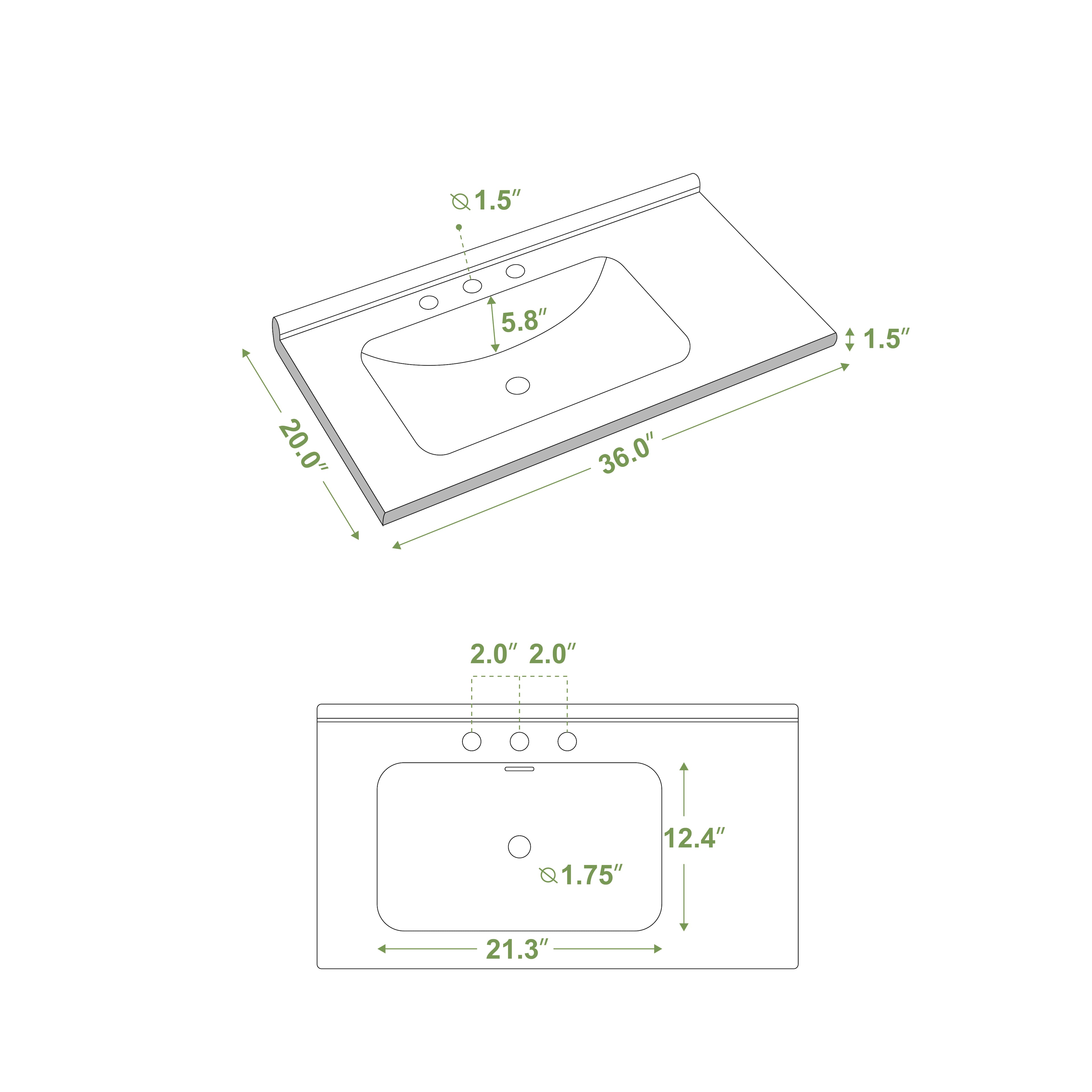 1.5"
5.8"
36.0"
20.0"
1.5"
2.0"
2.0"
1.75"
12.4"
21.3"