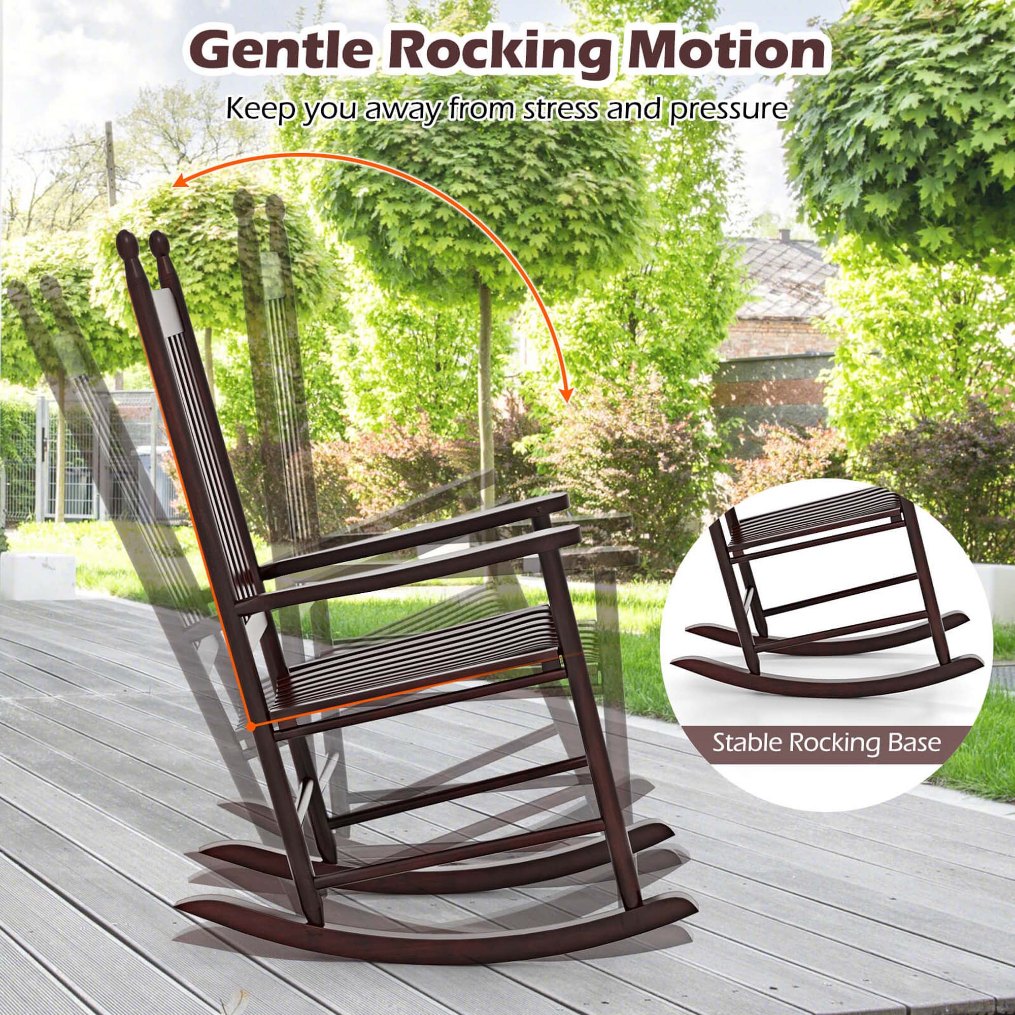 Gentle Rocking Motion: Keep you away from stress and pressure. Stable Rocking Base.