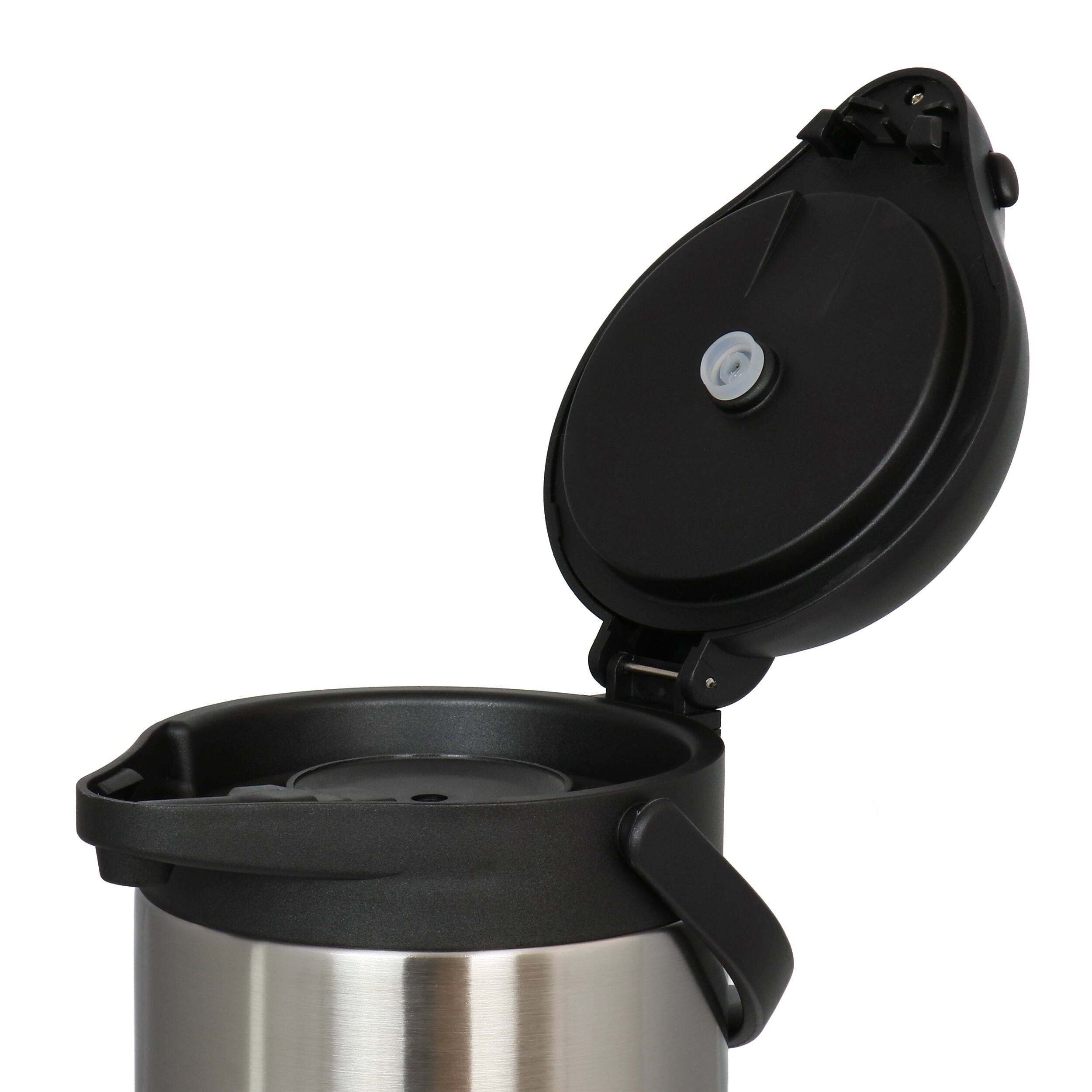 Alt View 7. MegaChef - MegaChef 5.3 Quart Stainless Steel Vacuum Body Pump Cap Air Pot - Silver.