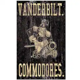 Fan Creations - Vanderbilt Commodores College Vault 11'' x 19'' Heritage Distressed Logo Sign - Multicolor