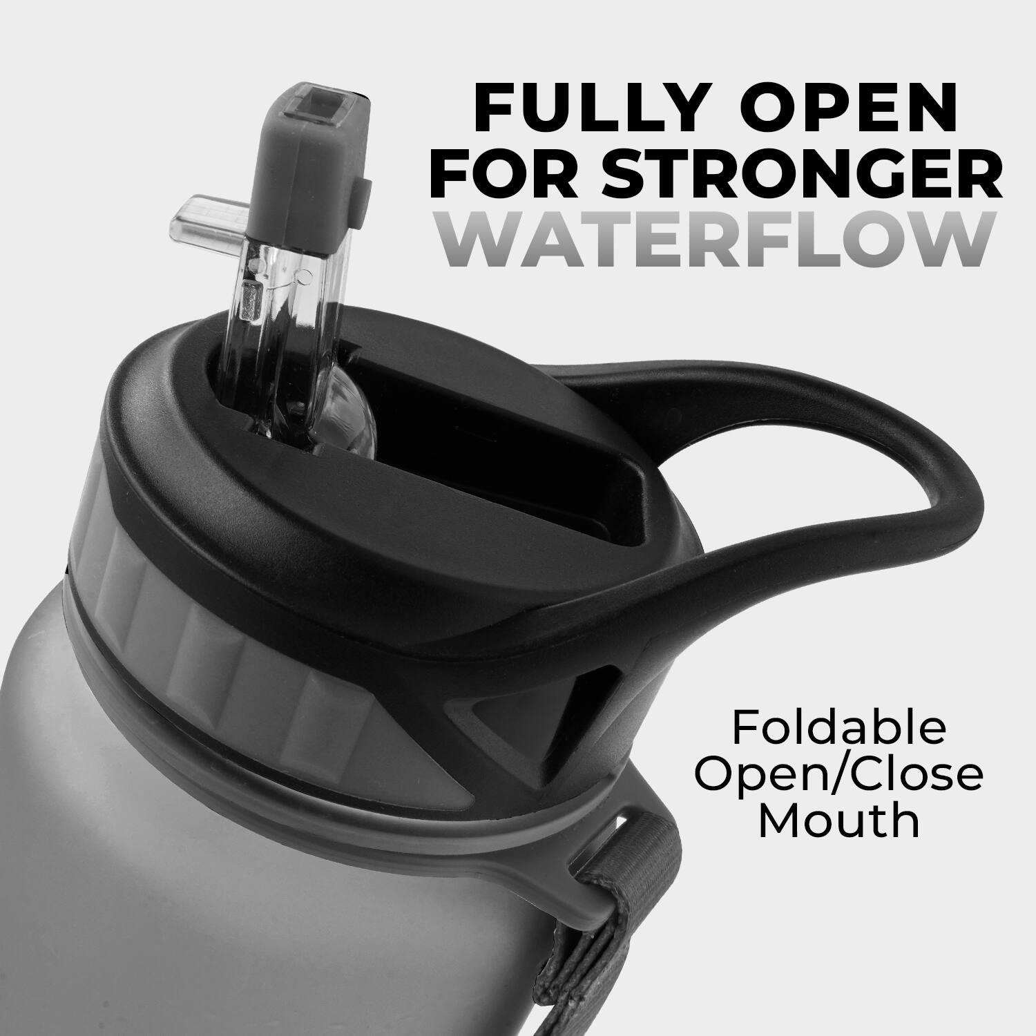 FULLY OPEN FOR STRONGER WATERFLOW  
Foldable Open/Close Mouth