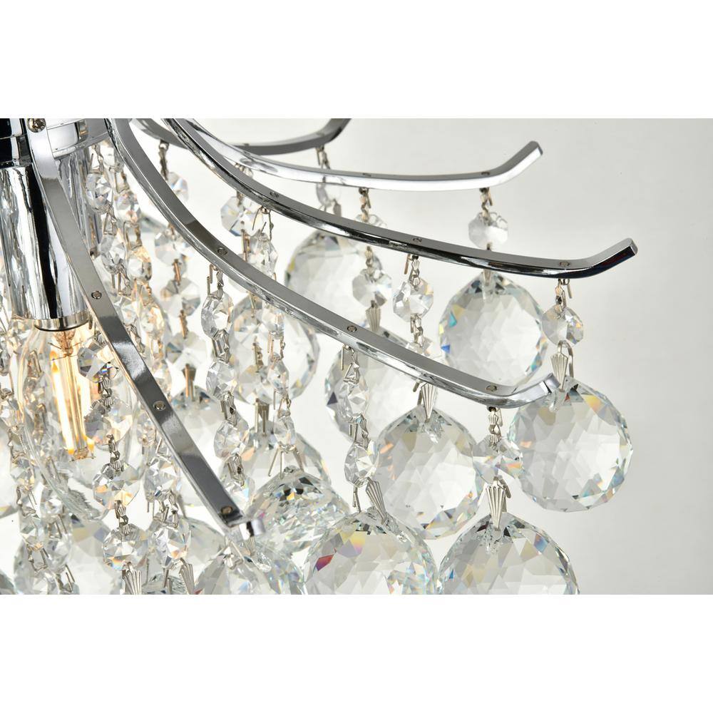 Back. Elegant Lighting - Toureg 3 light Chrome Flush Mount Clear Royal Cut Crystal - Chrome.