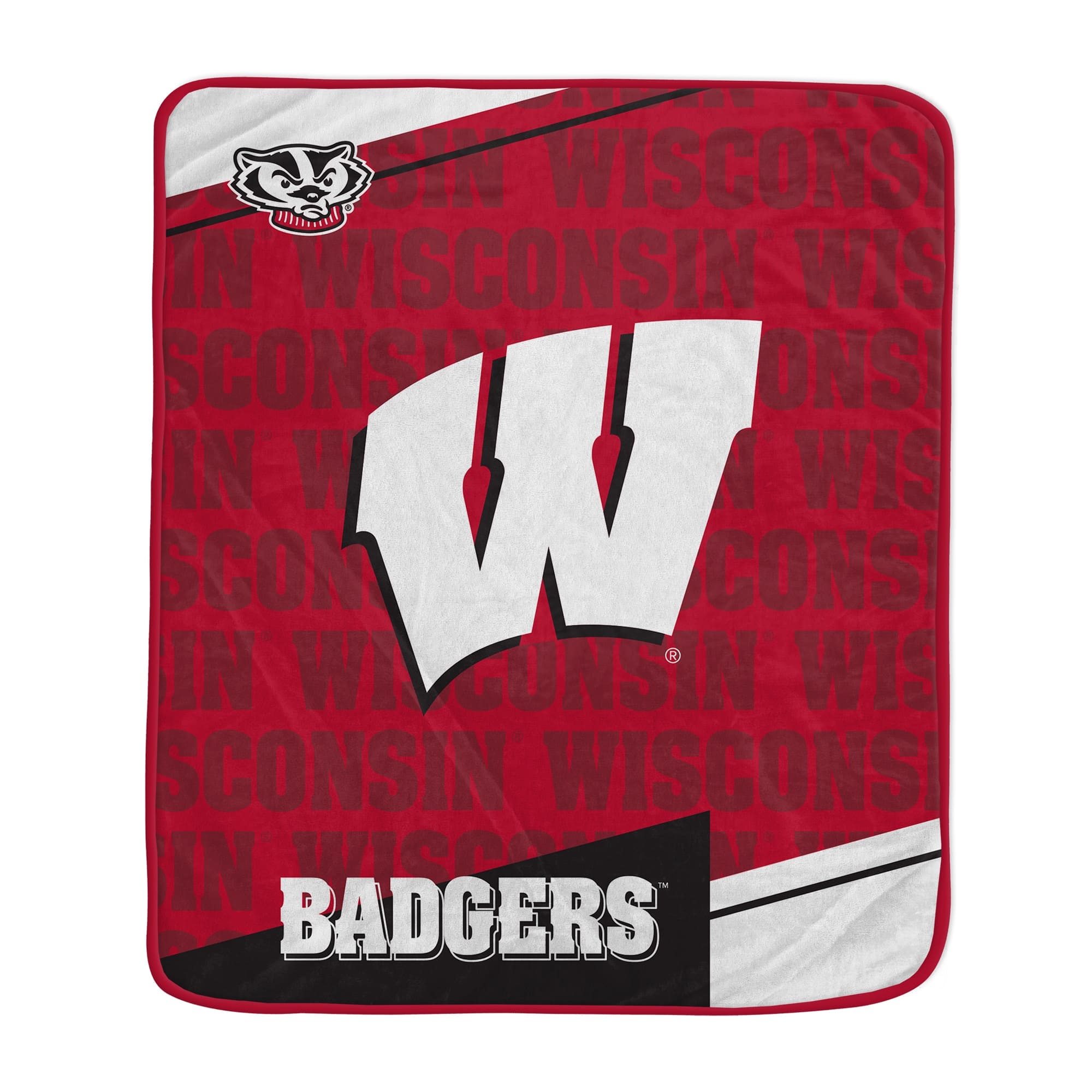 Pegasus - Wisconsin Badgers 50" x 60" Diagonal Ghost Ultra Soft Blanket - Multicolor
