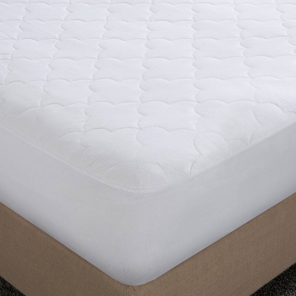 Alt View 3. Gracie Mills - Gracie Mills Carlo Solid Quilted Cotton Percale Mattress Pad - White.