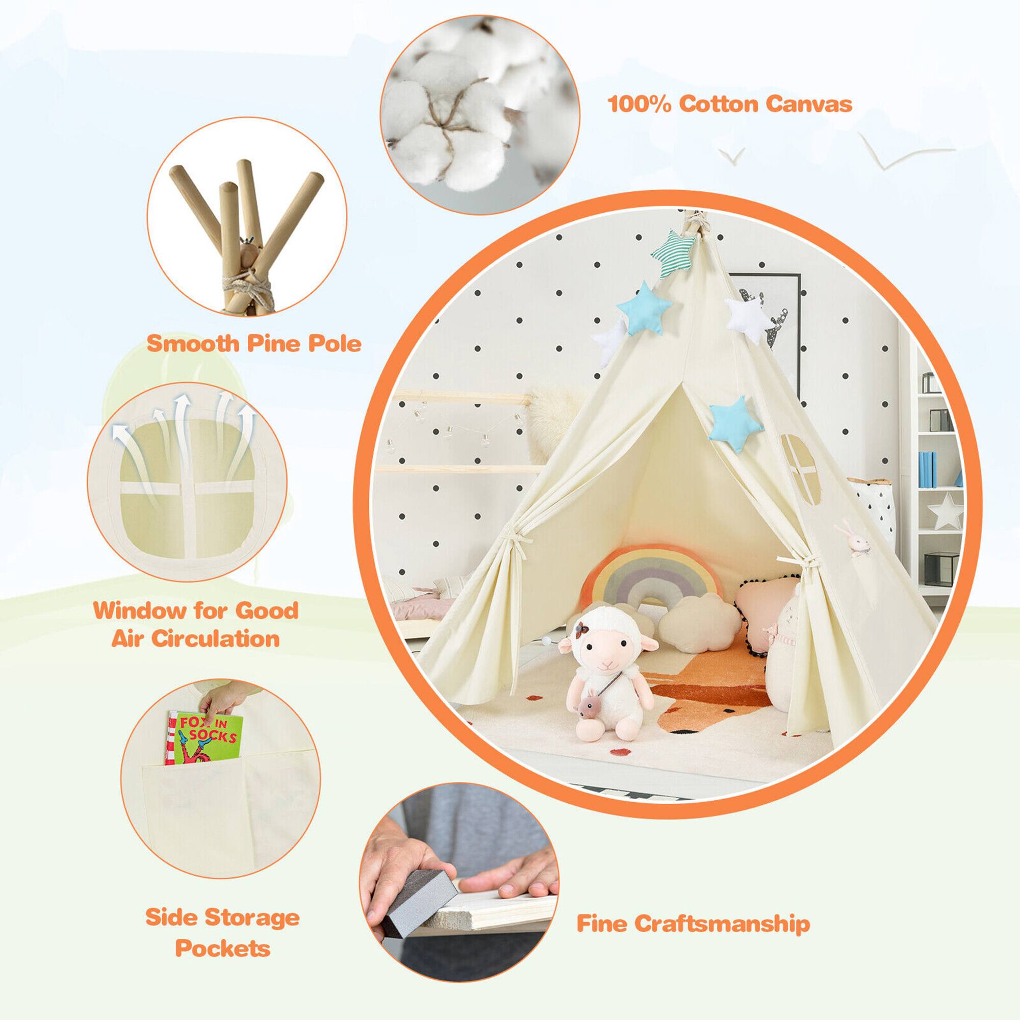 100% Cotton Canvas  
Smooth Pine Pole  
Window for Good Air Circulation  
Side Storage Pockets  
Fine Craftsmanship