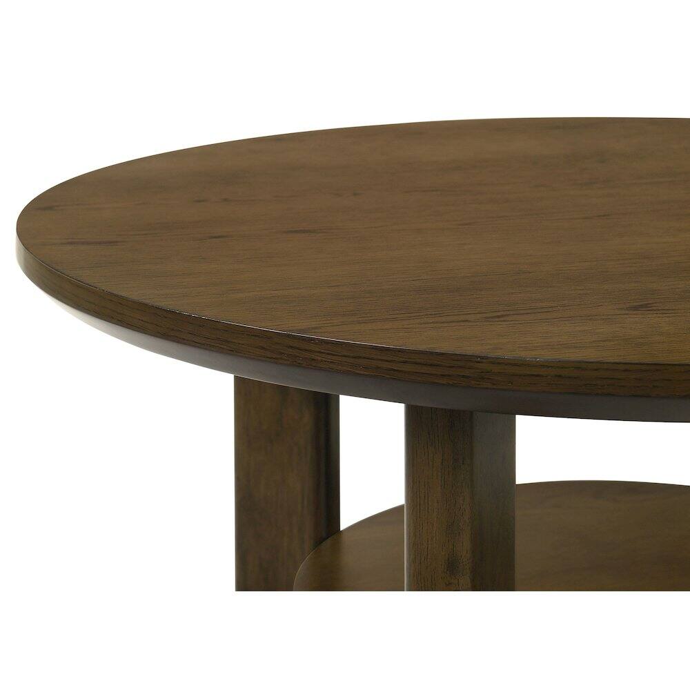 Alt View 5. Coaster Co. of America - Ottowa 2-piece Round Wood Coffee Table Set Brown - Brown.