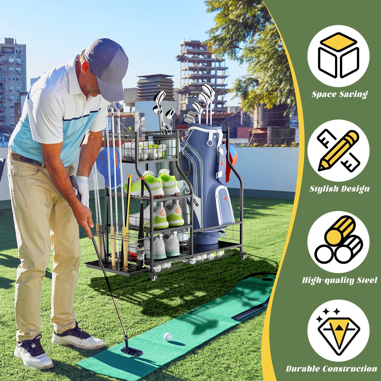 Space Saving  
Stylish Design  
High-quality Steel  
Durable Construction