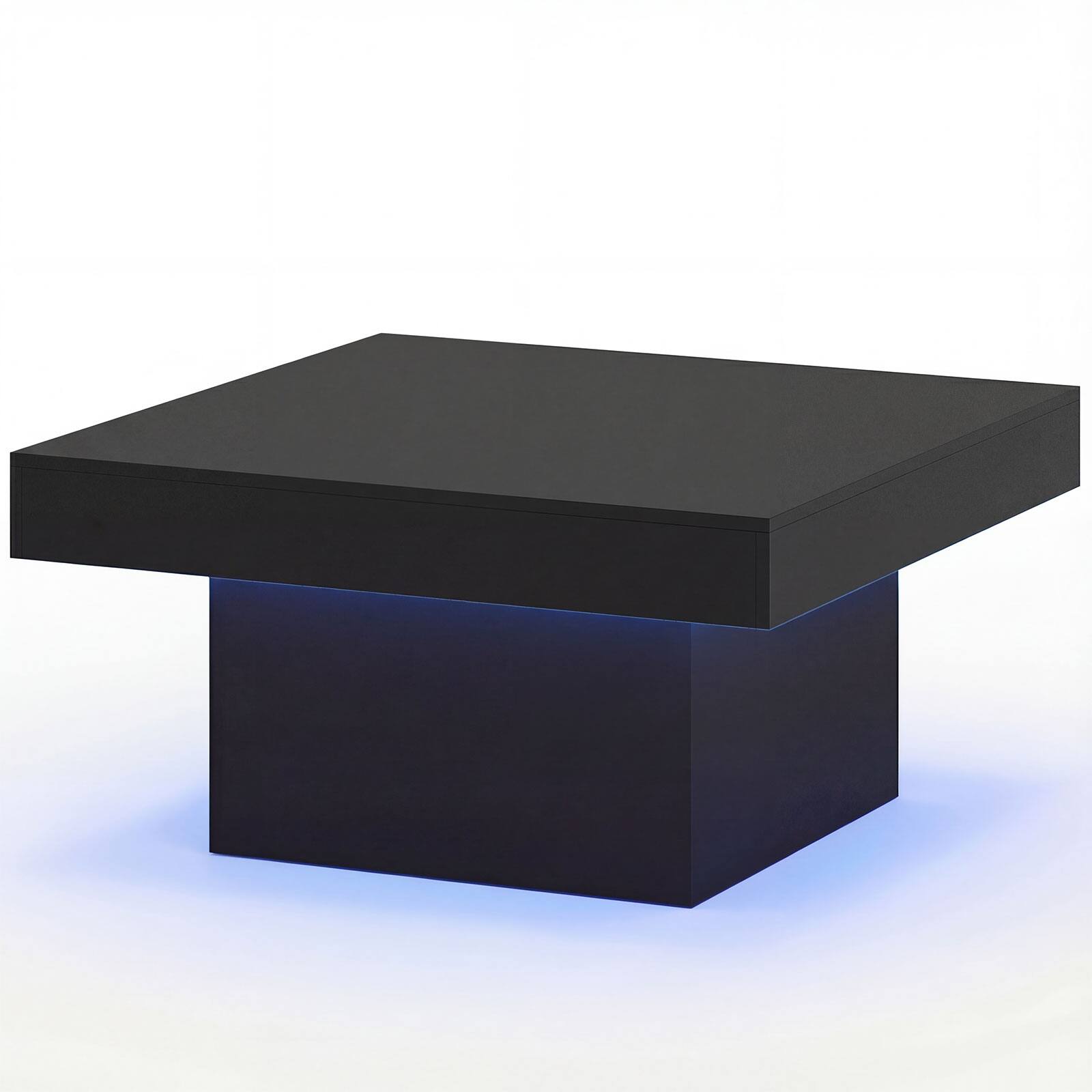 Alt View 9. Gymax - Gymax LED Coffee Table w/Adjustable Light Colors Speed & Brightness Remote Control Black - Black.