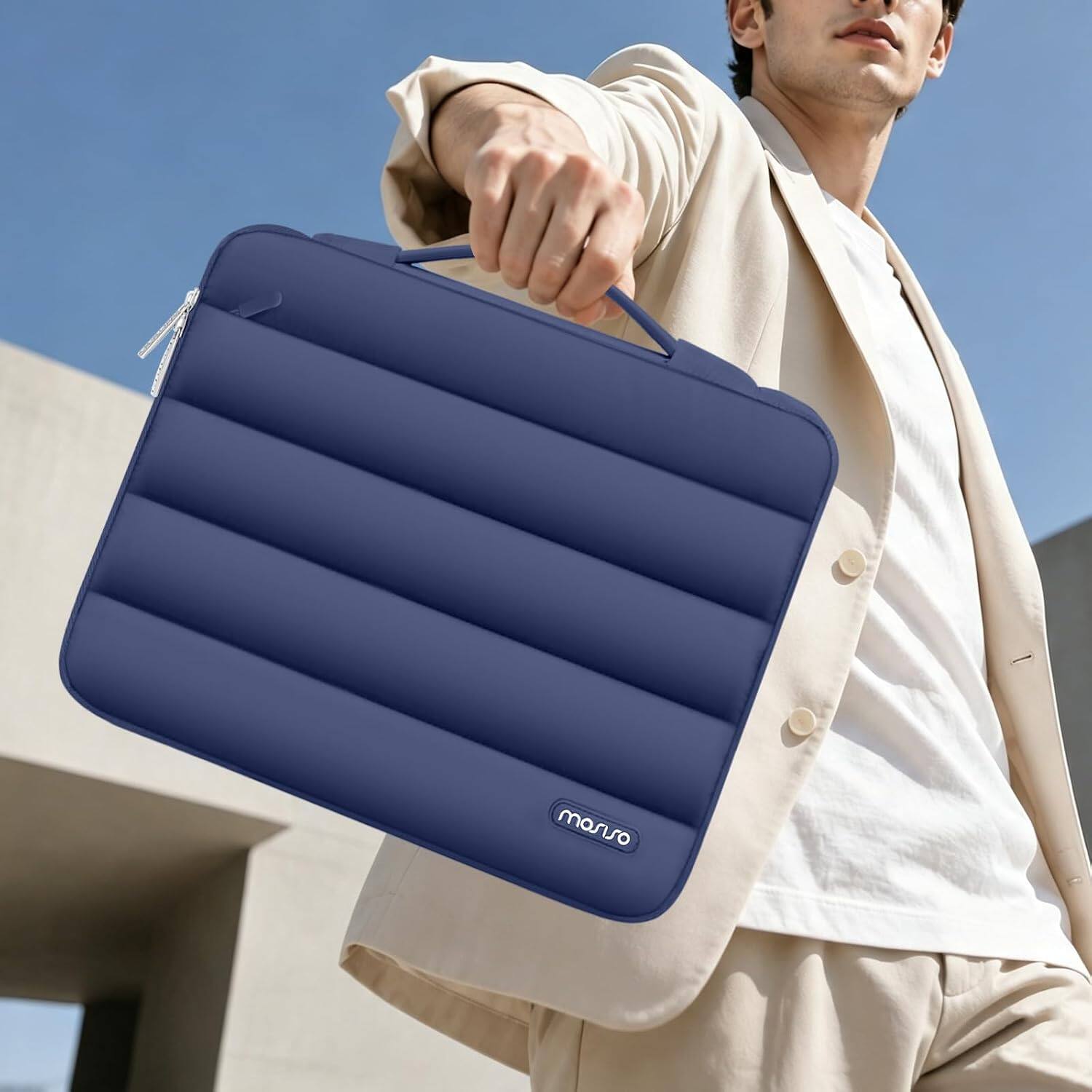 Alt View 1. mosiso - For MacBook Neo 13-Inch 2026 A3404 A18 Pro Chip, Protective Hard Shell&Puffy Sleeve Bag&Keyboard Skin&Screen Film&Type C - Crystal Indigo.