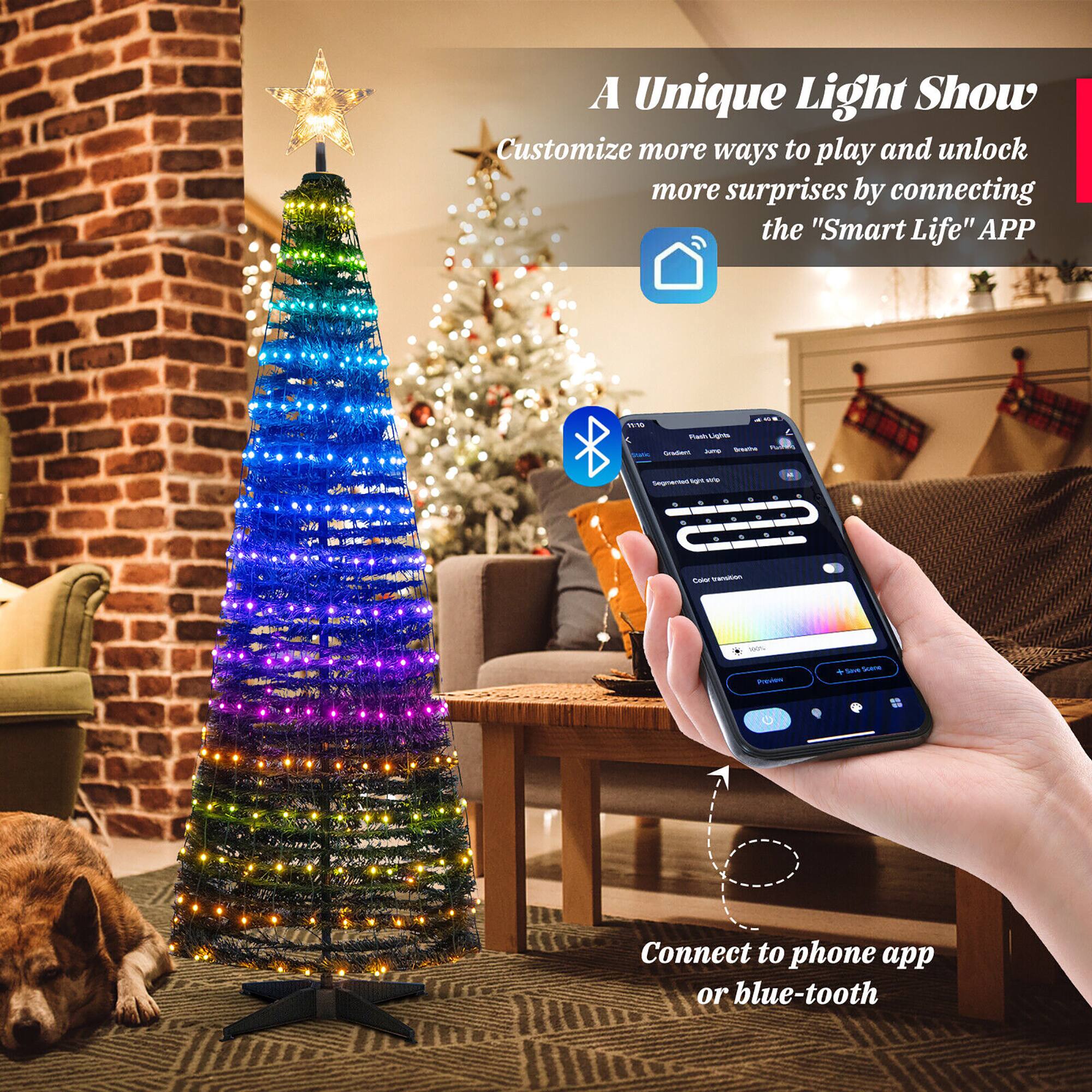 A Unique Light Show  
Customize more ways to play and unlock more surprises by connecting the "Smart Life" APP  

Connect to phone app or blue-tooth