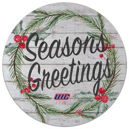 Jardine - UIC Flames 20'' x 20'' Season's Greetings Circle - White