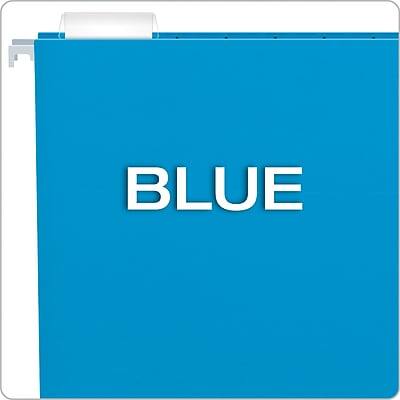 Alt View 2. Pendaflex - Recycled Hanging File Folders, 1/5 Tab, Letter Size, 25/Box - Blue.