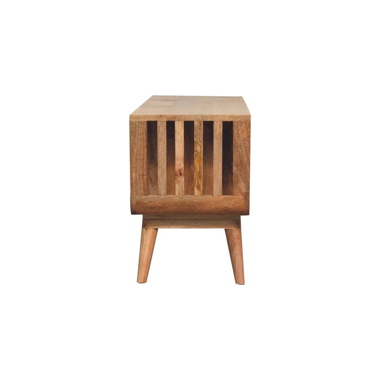 Alt View 5. Artisan Furniture - Artisan Furniture Solid Wood Soba Nordic Multi Media Unit, 2 Drawers, 3 Shelves, Brown - Beige.