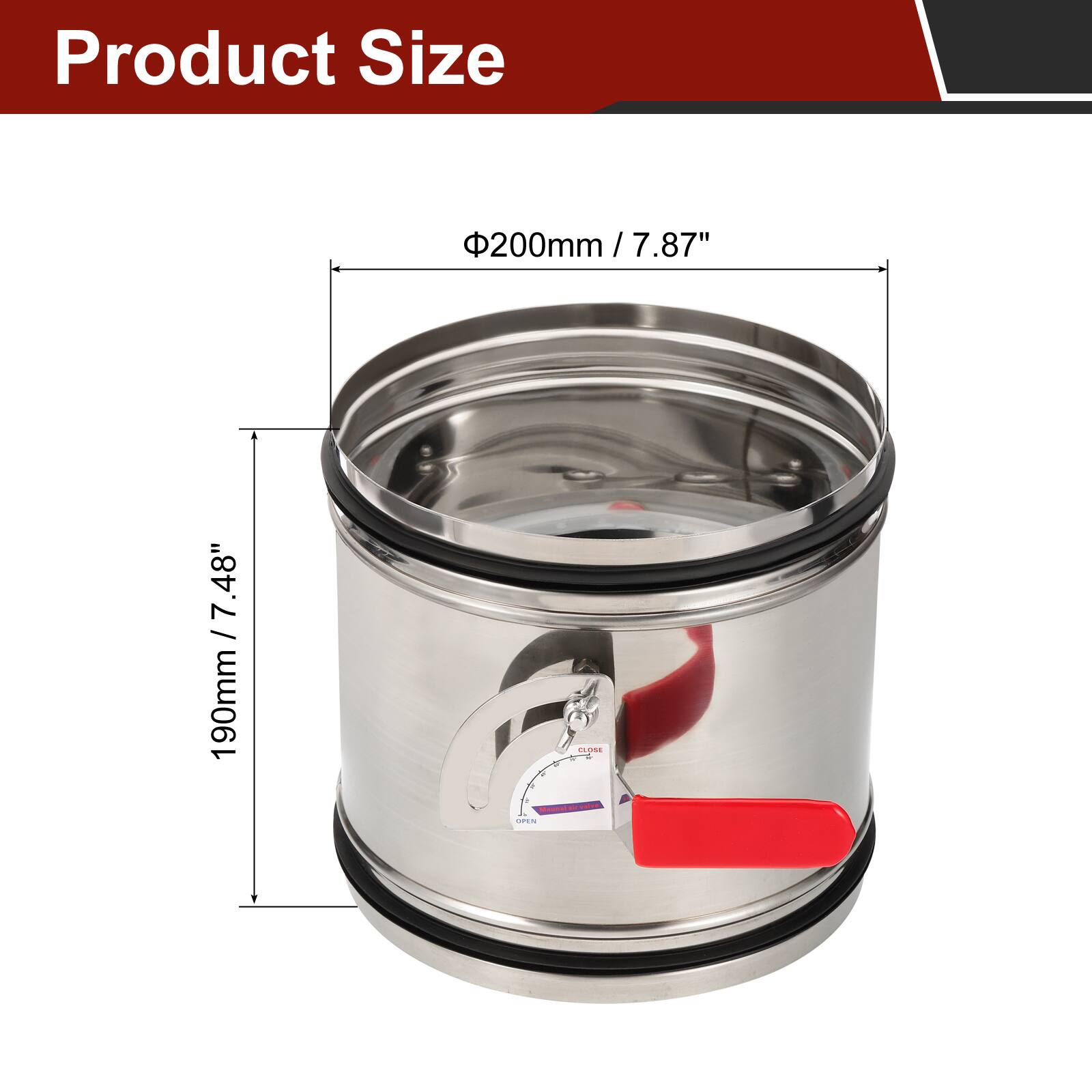 Product Size  
Φ200mm / 7.87"  
190mm / 7.48"