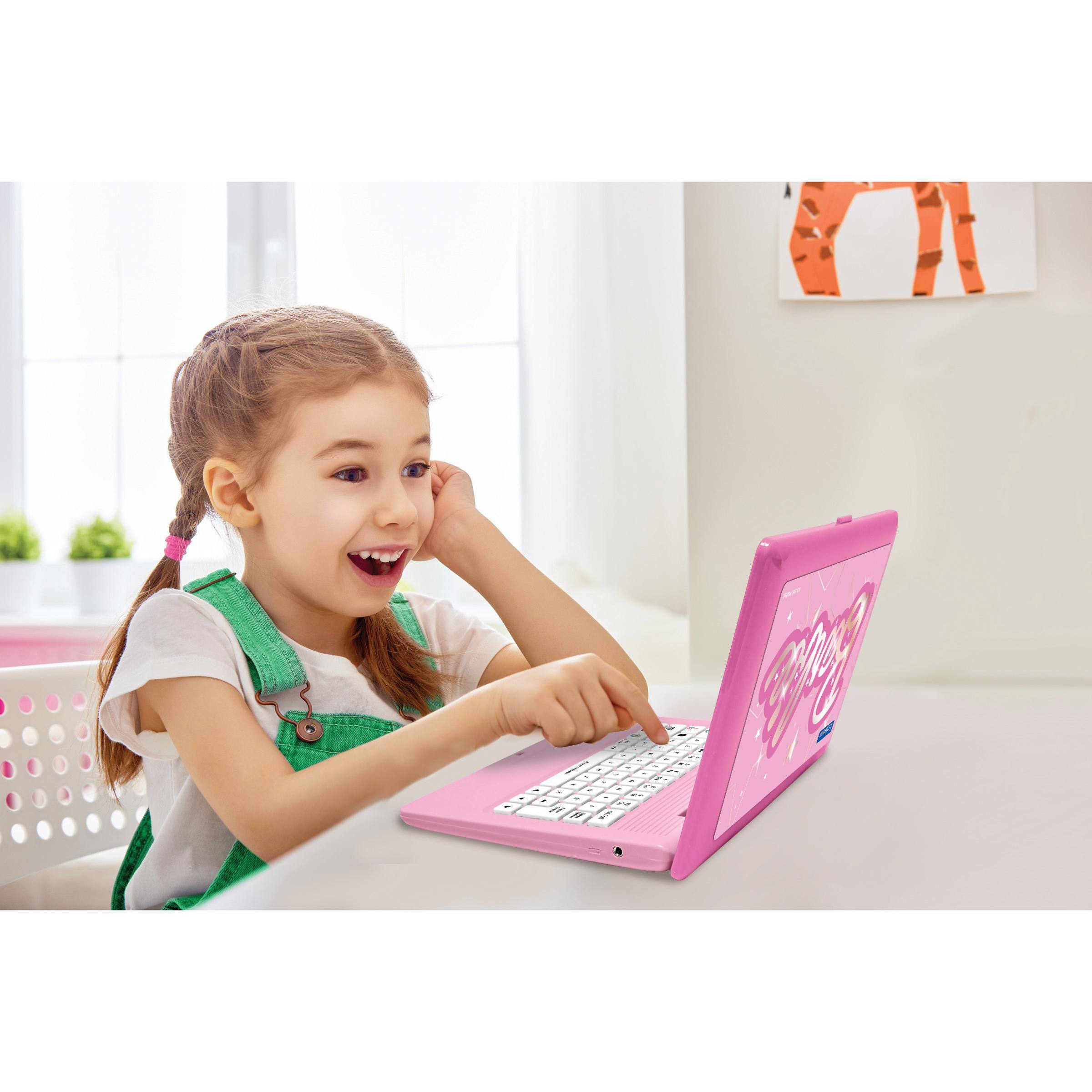 Alt View 3. Lexibook - Barbie, Bilingual Educational Laptop, English and Spanish, 164 Activities, Maths, Logic Games, Music Mode, Large LCD.