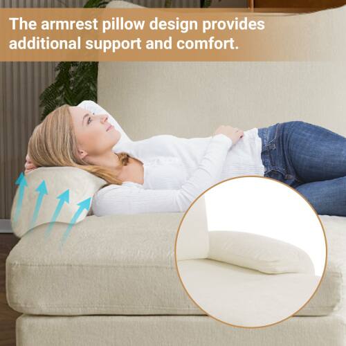 The armrest pillow design provides additional support and comfort.
