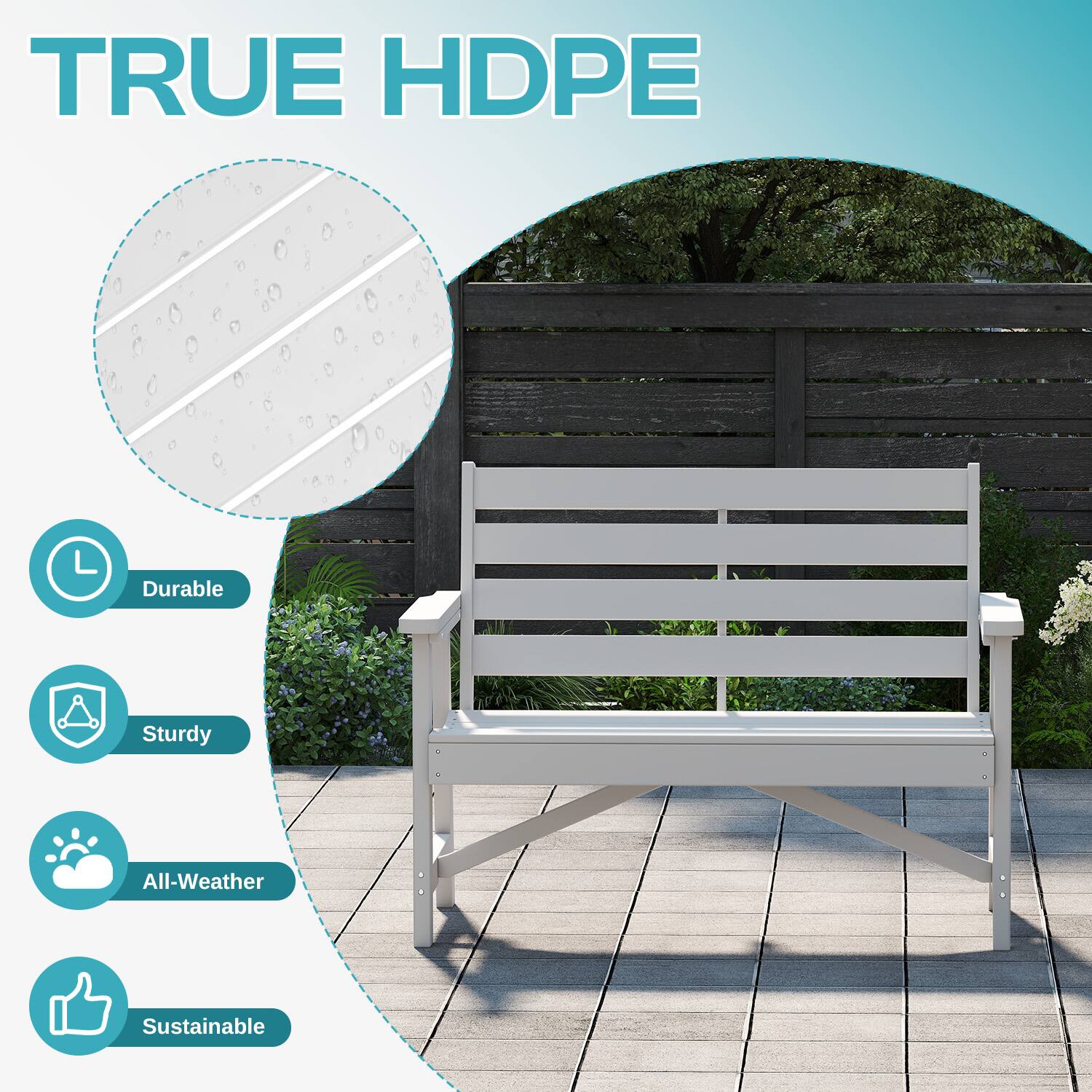 TRUE HDPE

- Durable
- Sturdy
- All-Weather
- Sustainable