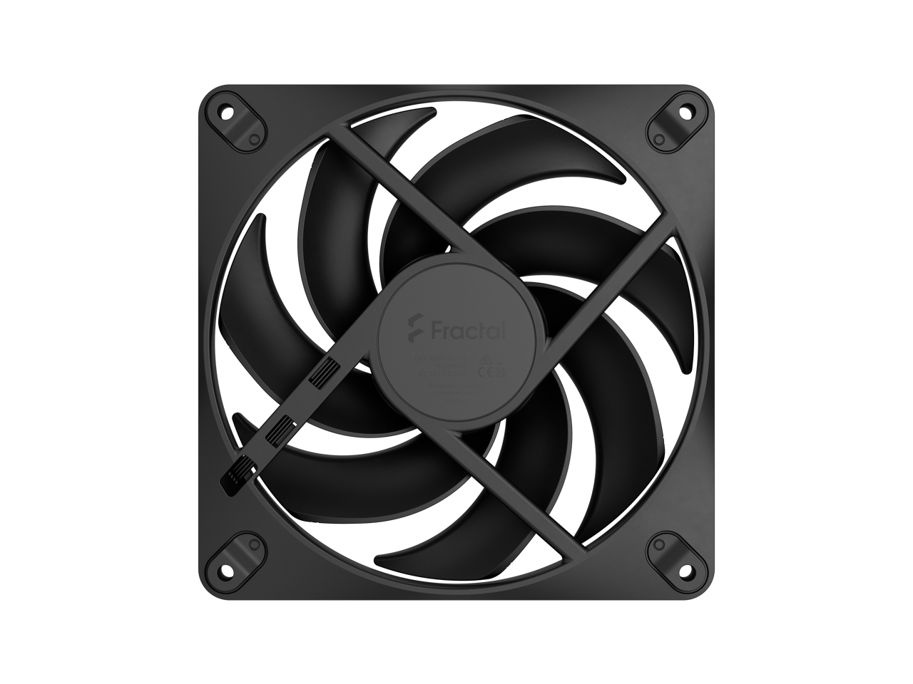 Alt View 3. Fractal Design - Fractal Design Dynamic 3 140mm Black PWM Fan, Rifle Bearing, 7-Blade, Daisy-Chain, 350-1800 RPM - Black.