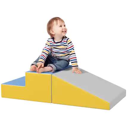 Front. Soozier - 2 Piece Climb and Crawl Play Set, Soft Secure Foam Playset, Toddler, Preschooler, Indoor Play, Baby Learning Toys.