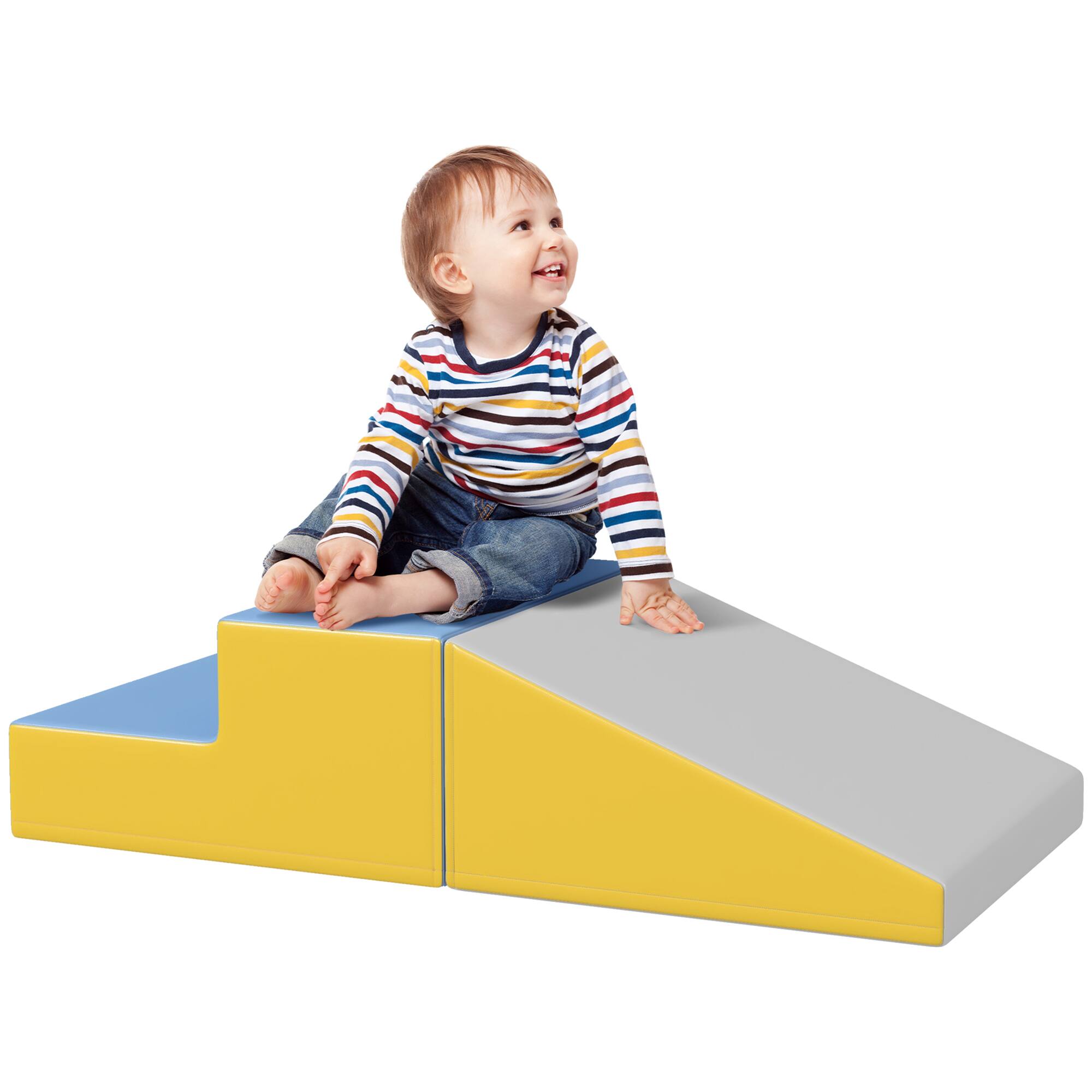 Front. Soozier - 2 Piece Climb and Crawl Play Set, Soft Secure Foam Playset, Toddler, Preschooler, Indoor Play, Baby Learning Toys.