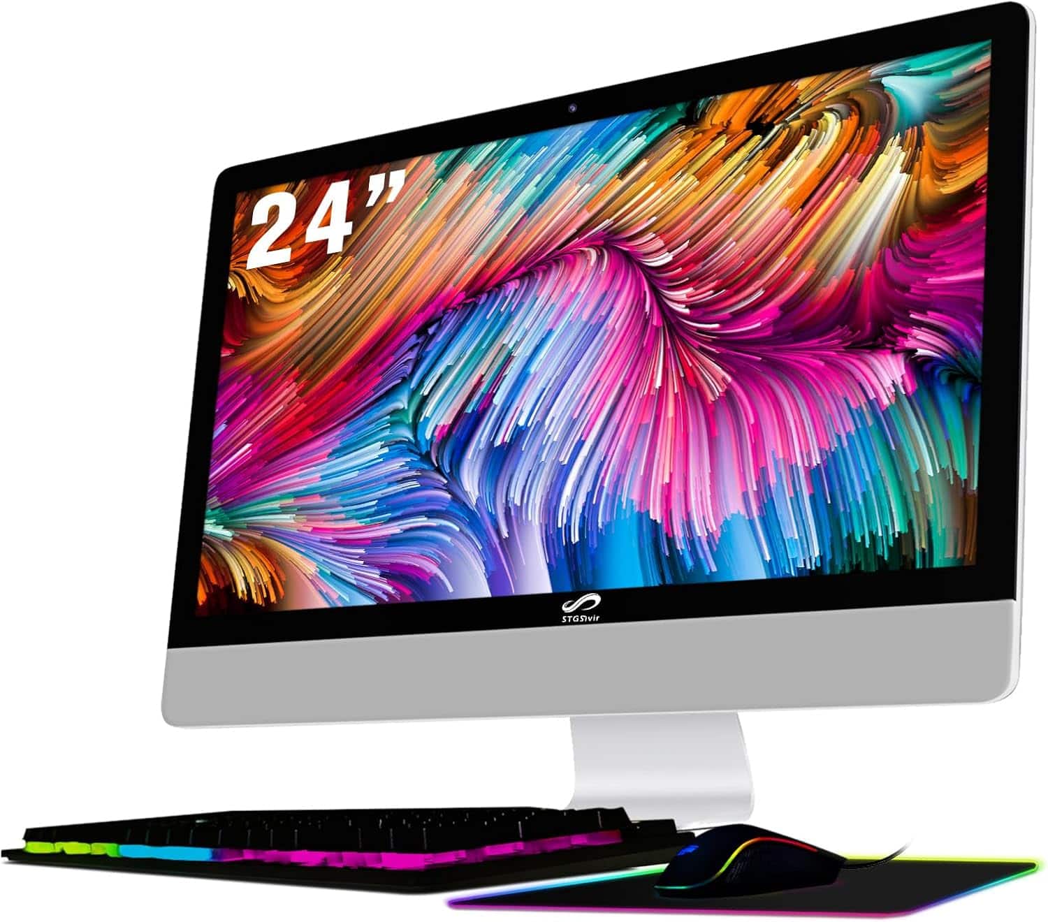 STGSivir - All-in-One Desktop PC, 24" FHD, Intel Core i5-8500T up to 3.5GHz, 16G DDR4, 512G SSD, WiFi 5, Bluetooth, W11H64 - White