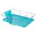Left. Sweet Home Collection - Steel 3-Piece Large Countertop Dish Drainer with Drain Board & Utensil Holder - Turquoise.