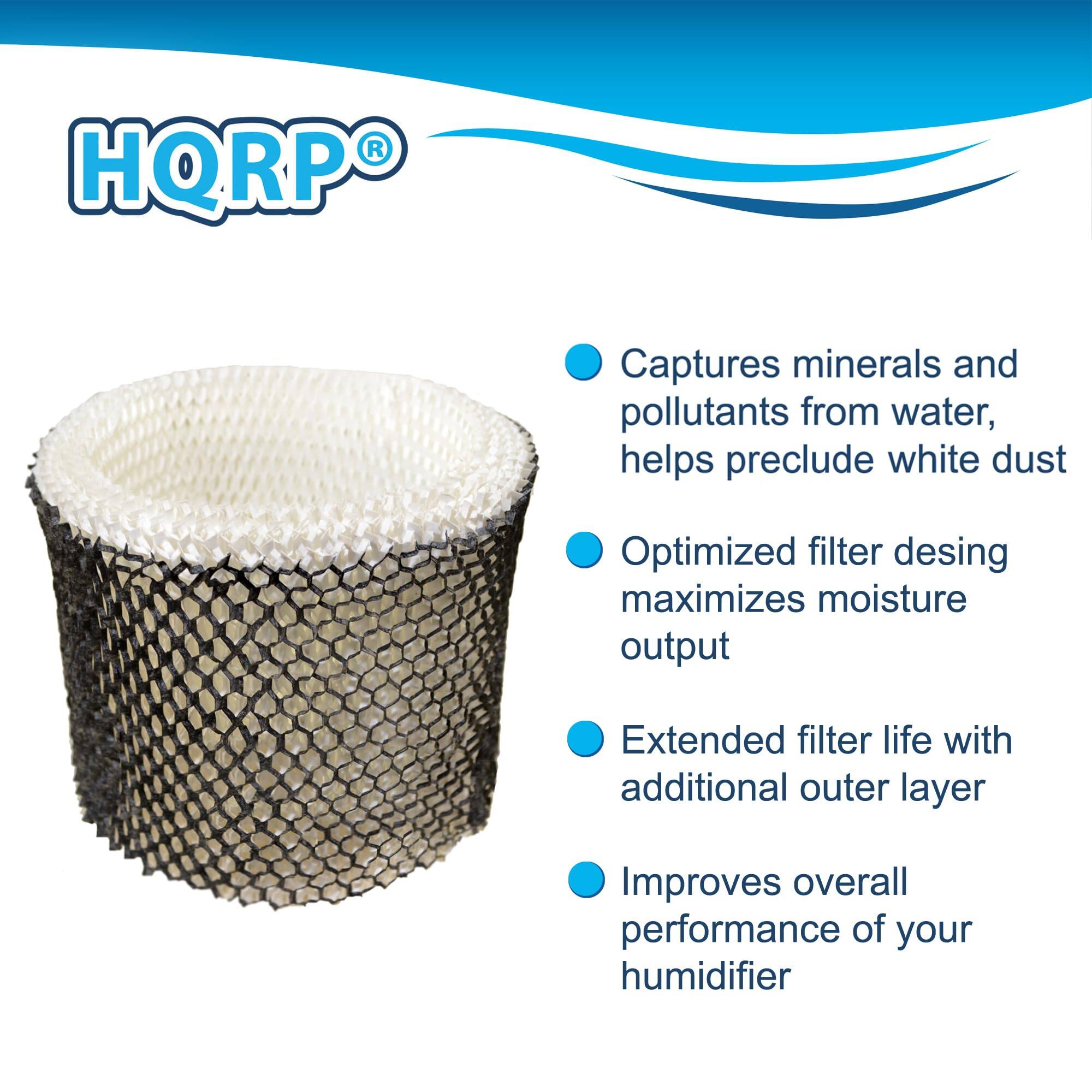 HQRP Captures minerals and pollutants from water, helps preclude white dust  
Optimized filter design maximizes moisture output  
Extended filter life with additional outer layer  
Improves overall performance of your humidifier