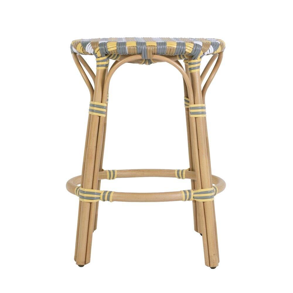 Left. Butler Specialty - Ballito 24 in. Seat Height Oval Rattan Counter Stool - Yellow And Brown.